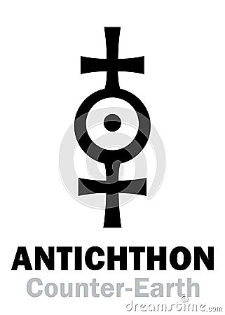 Astrology: Sign of ANTICHTHON (Counter-Earth) Vector Illustration